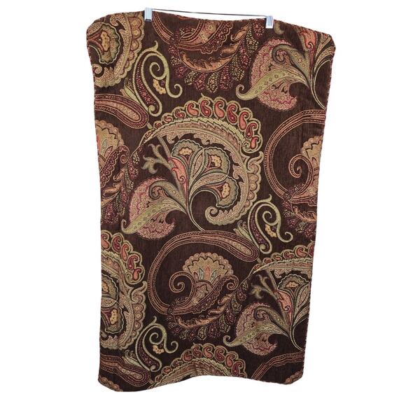 Croscill Pasiley Floral Burgundy Brown Quilted Large Pillow Shams Corded Trim - Picture 1 of 3